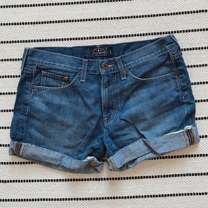Lucky Brand - cuffed jean shorts - blue denim
